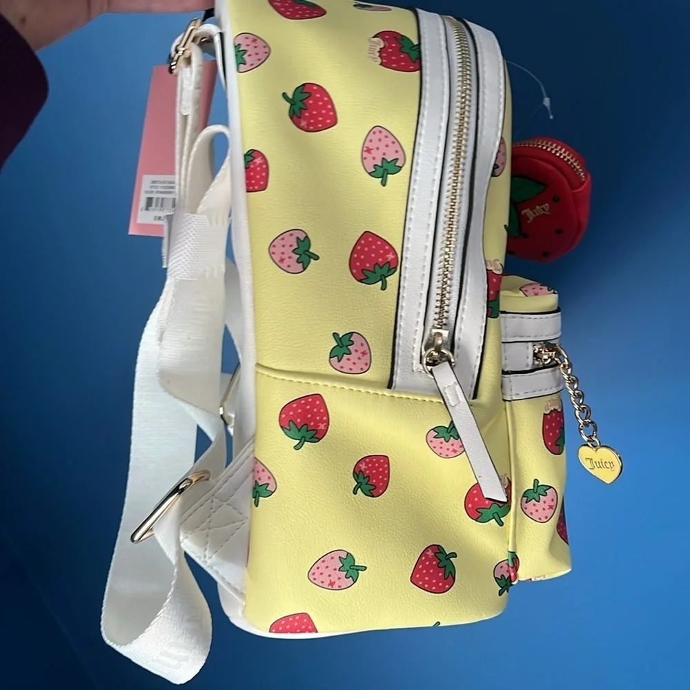 Juicy Couture Yellow Strawberry Backpack NWT